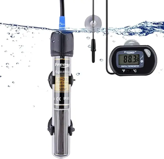Submersible aquarium thermometer with display